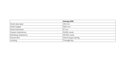 <strong>BFT DAMPY B 500L x 219 SS Semi-Automatic Manual Gas Spring Bollard</strong>